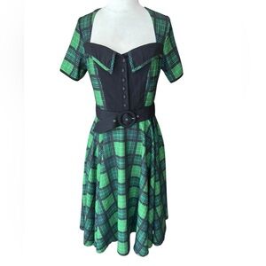 Sheen Retro Plaid Rockabilly‎ Pinup Swing Dress